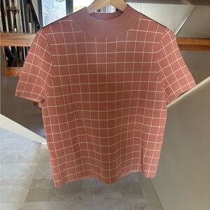 Maeve Short Sleeve Pink Checkered Tee